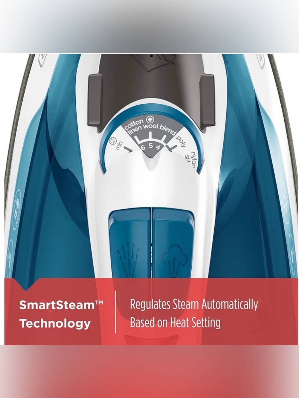 Black & Decker Teal & White Steam Iron with SmartSteam - Picture 3 of 6
